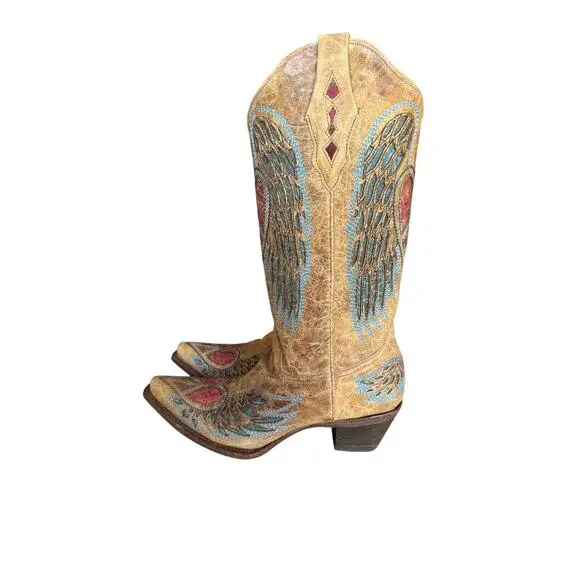 NWT CORRAL hearts and wings snip toe cowboy boot size 10 - Picture 5 of 8